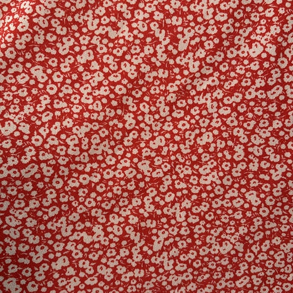 Adrianna Papell Red Floral Print Ruffle Short Sleeve Top size medium - Picture 2 of 7